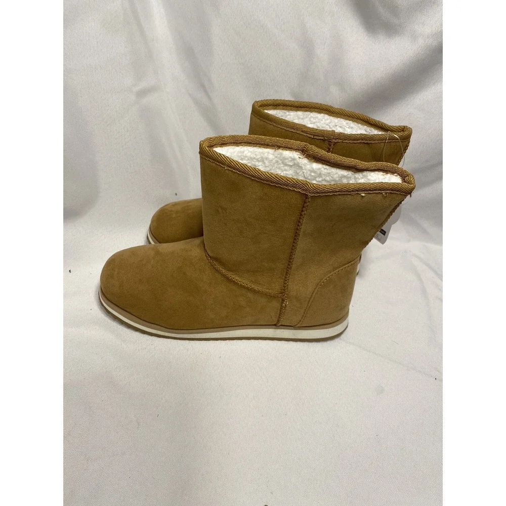 NEW wonder nation girls brown tan faux fur lined boots size 6‎